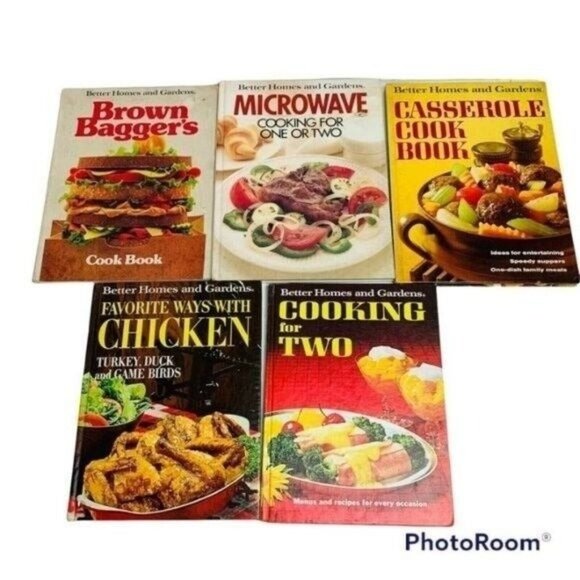 Vintage Better Homes Gardens Cookbooks Lot of 5 Hardcover Brown Baggers Chicken - Picture 1 of 8